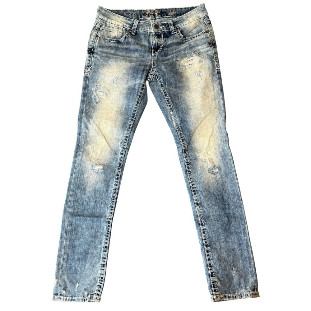 Buckle Black Jeans Womens Size 31x28 Blue Fit No 236 Skinny Distressed‎ Low Rise